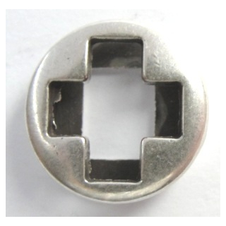 Schlaufzierteil "Kreuz offen" 13 mm, versilbert