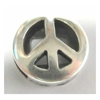 Schlaufzierteil "Peace" 13 mm, versilbert