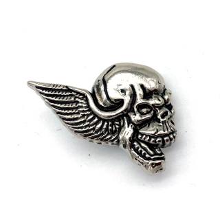 Zierteil zum Schrauben "Wings & Skull links", altnickel