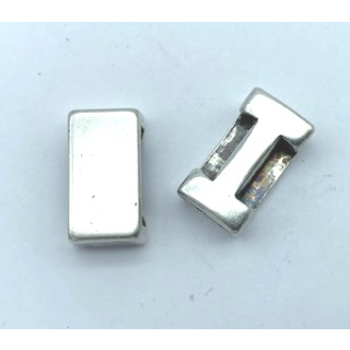 Schlaufzierteil "Doppel-T" 13 mm, versilbert