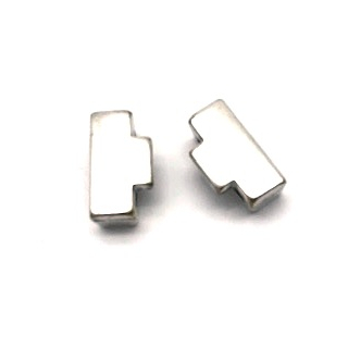 Schlaufzierteil "T-Nase" 13 mm, versilbert