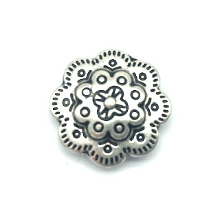 Schlaufzierteil "Blumenrosette mittel" 13 mm, versilbert