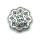 Schlaufzierteil "Blumenrosette mittel" 13 mm, versilbert