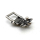 Motiv-Koppel-Gürtelschnalle "Frosch" 10 mm, altsilber poliert