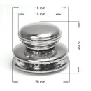 Oberteil Ø 15 mm / 3 mm, schwarz verchromt