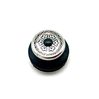 Oberteil Henry Ø 15 mm / 4 mm, altnickel glanz/schwarz verchomt