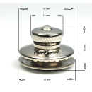 Oberteil Ø 11 mm / 3 mm, vernickelt