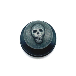 Oberteil Skull Ø 15 mm / 3 mm, gunmetal/schwarz verchromt