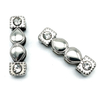 Schlaufzierteil "Schwarzwald mit Strass" 30 mm, altnickel mit Strass Chrystal