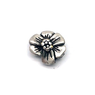 Schlaufzierteil "Kokardenblume" 6 mm, versilbert