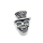 Schlaufzierteil "Skull mit Zylinder" 13 mm, versilbert