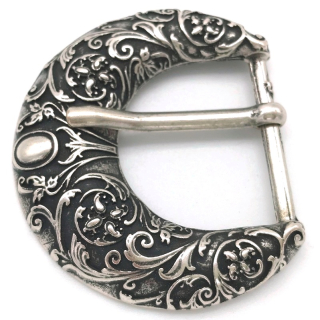 Halbschnalle 40 mm, altsilber poliert