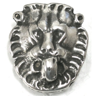 Schlaufzierteil "Löwenkopf" 13 mm, versilbert