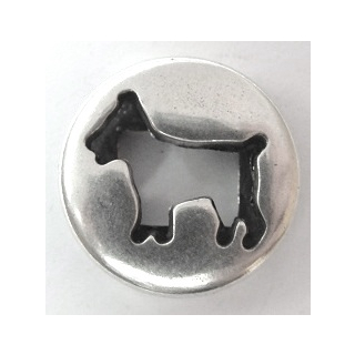 Schlaufzierteil "Hund" 13 mm, versilbert