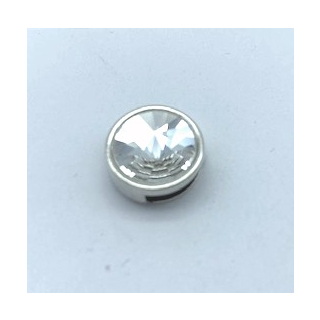 Schlaufzierteil 10 mm, versilbert mit Strass Chrystal