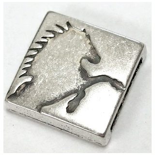 Schlaufzierteil "Pferd" 13 mm, versilbert