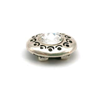 Schlaufzierteil 13 mm, versilbert mit Strass Chrystal