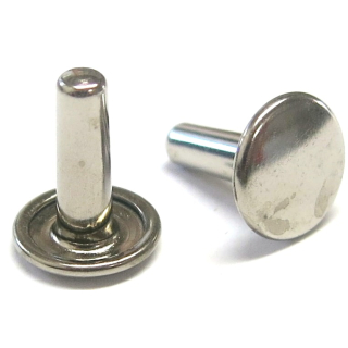 Nietstift geschlossen 11,9 mm, Messing vernickelt - 500 Stück