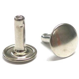 Nietstift geschlossen 14 mm, Messing vernickelt - 500 Stück