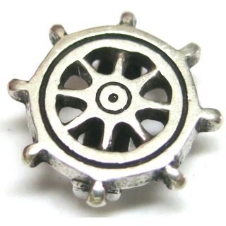 Schlaufzierteil "Steuerrad" 10 mm, versilbert