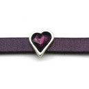 Schlaufzierteil "Herz" 10 mm, versilbert mit...