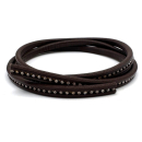 Lederband / Lederriemen oval mit Strass 10 x 6 mm...