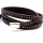 Lederband / Lederriemen oval mit Strass 10 x 6 mm dunkelbraun