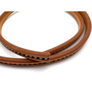 Lederband / Lederriemen oval mit Strass 10 x 6 mm natur