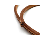 Lederband / Lederriemen oval mit Strass 10 x 6 mm natur