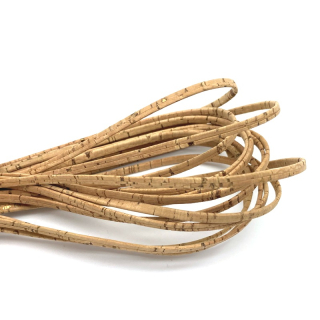 Korkband flach 5 mm, natur mit Gold