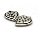 Anhänger "Herz" Ø 2 mm, versilbert