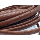 Lederband flach mit Doppelnaht 10 mm, braun