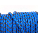 Boloband Rindleder mit Kern 4 mm, himmelblau