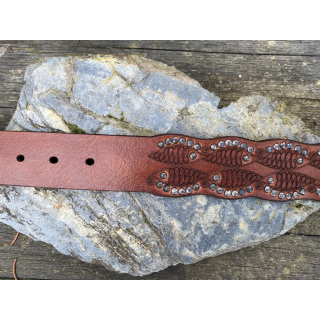 Lasergürtel- Lederstreifen "Fisch" Mittelbraun, 40 mm