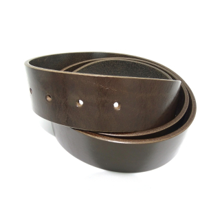 Rindleder-Gürtelstreifen gelocht Mittelbraun soft mit glanz, 40 mm