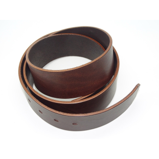 Rindleder-Gürtelstreifen gelocht Kaffeebraun anilin-gefettet, 50 mm