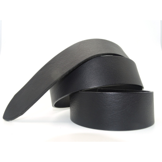 Rindleder-Gürtelstreifen Schwarz soft matt, 45 mm