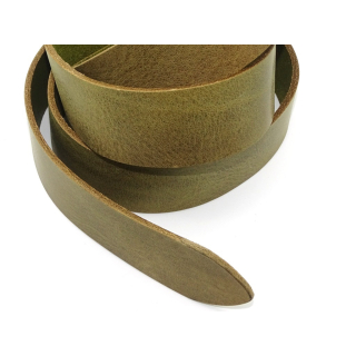 Rindleder-Gürtelstreifen gelocht Lindgrün leicht gewachst, 40 mm