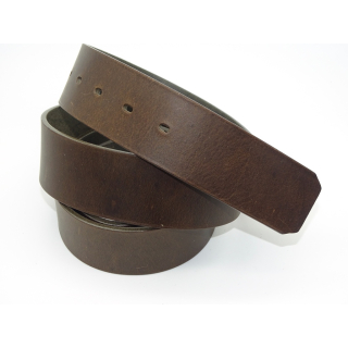 Rindleder-Gürtelstreifen Grün-Braun Pull up matt, 50 mm