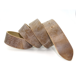 Rindleder-Gürtelstreifen Sandbraun Vintage Pull up, 45 mm
