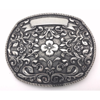 Koppel-Gürtelschnalle 40 mm, altsilber poliert