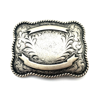 Koppel-Gürtelschnalle 40 mm, altsilber poliert