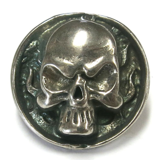 Nietzierteil "Skull" Ø 22 mm, altnickel