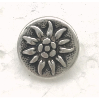 Nietzierteil "Edelweiß" Ø 15 mm, altsilber poliert