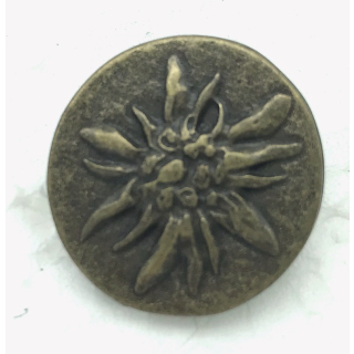 Nietzierteil "Edelweiß" Ø 22 mm, altmessing