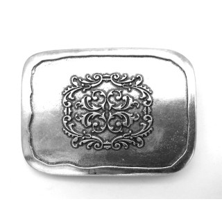 Koppel-Gürtelschnalle 40 mm, altsilber poliert