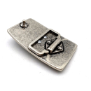 Koppel-Gürtelschnalle"Edelweiß im Herz" 40mm, altsilber poliert