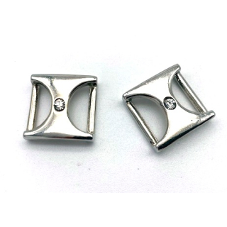 Schlaufzierteil 15 mm, vernickelt nickelfrei Strass Chrystal