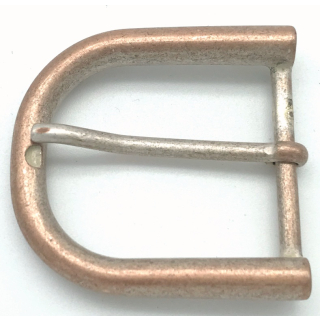 Halbschnalle 40 mm, verkupfert weiß