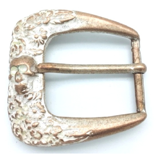 Halbschnalle 40 mm, verkupfert weiß